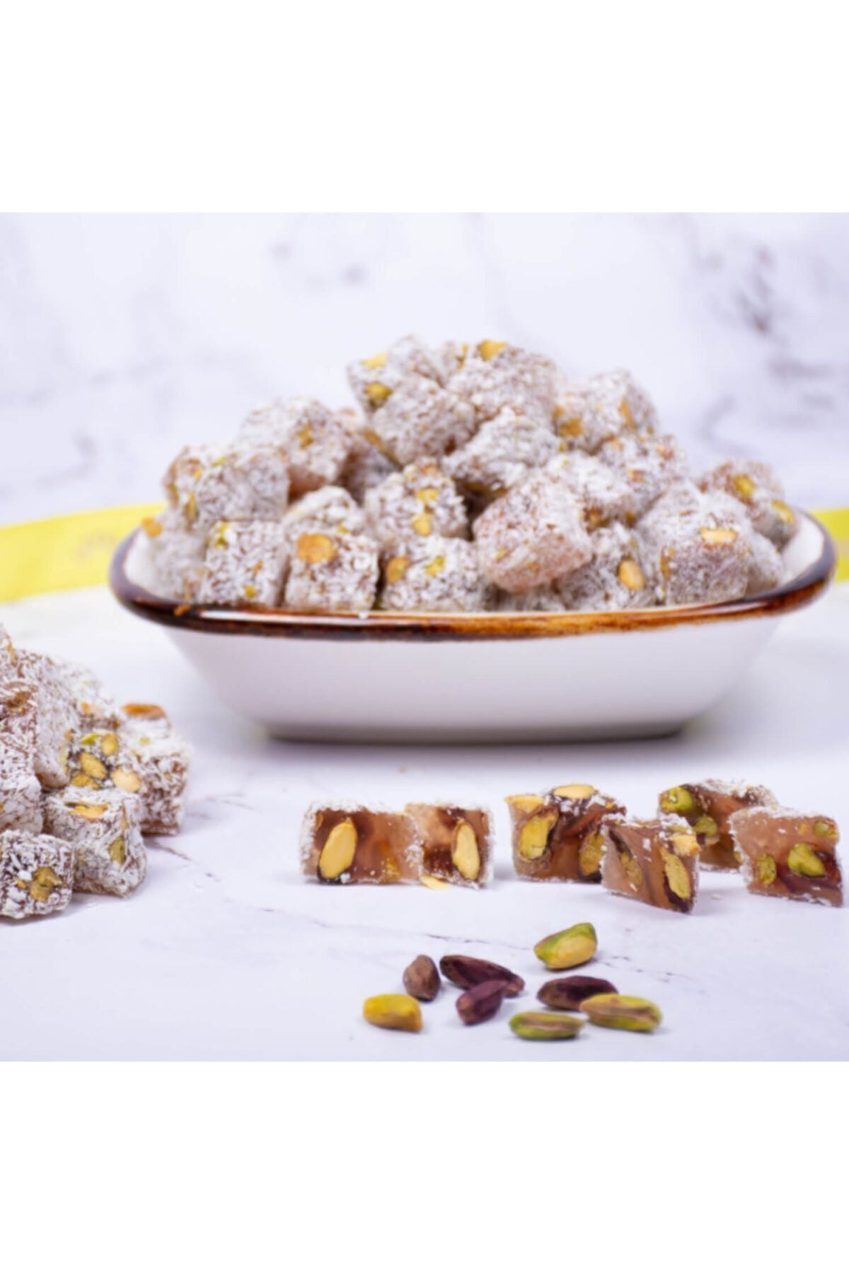 Genel Markalar Coconut Double Roasted Pistachio Turkish Delight 250gr - MALLTURK