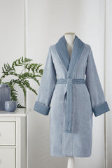 Ozdilek Sadem Organic Plaid Shawl Collar Bathrobe - MALLTURK