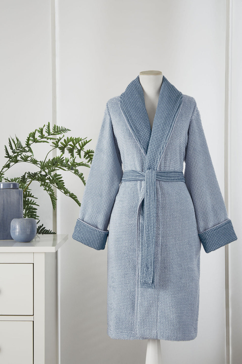 Ozdilek Sadem Organic Plaid Shawl Collar Bathrobe - MALLTURK
