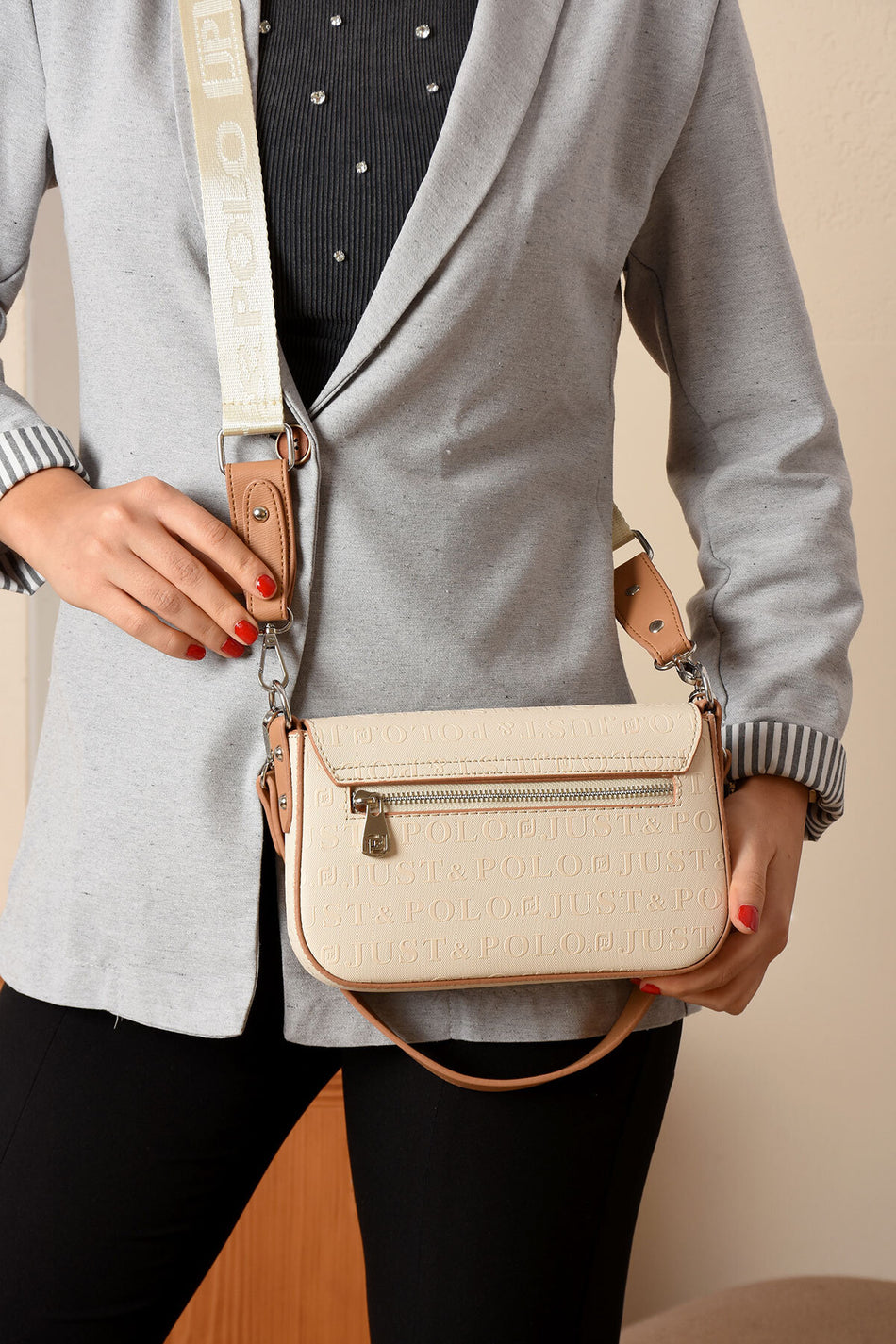Just Polo Women's Hand and Shoulder Bag Tan