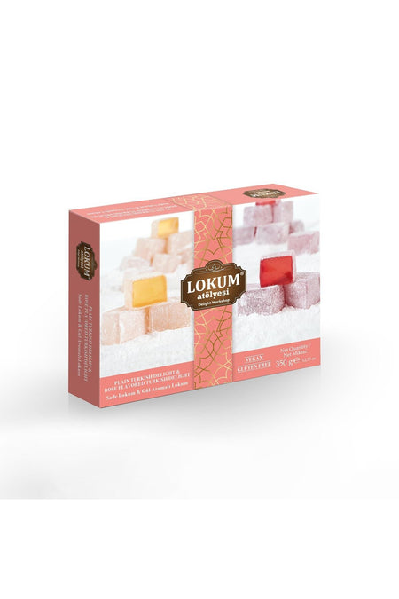 Lokum Atolyesi Plain Turkish Delight Rose Flavored Turkish Delight 350g - MALLTURK