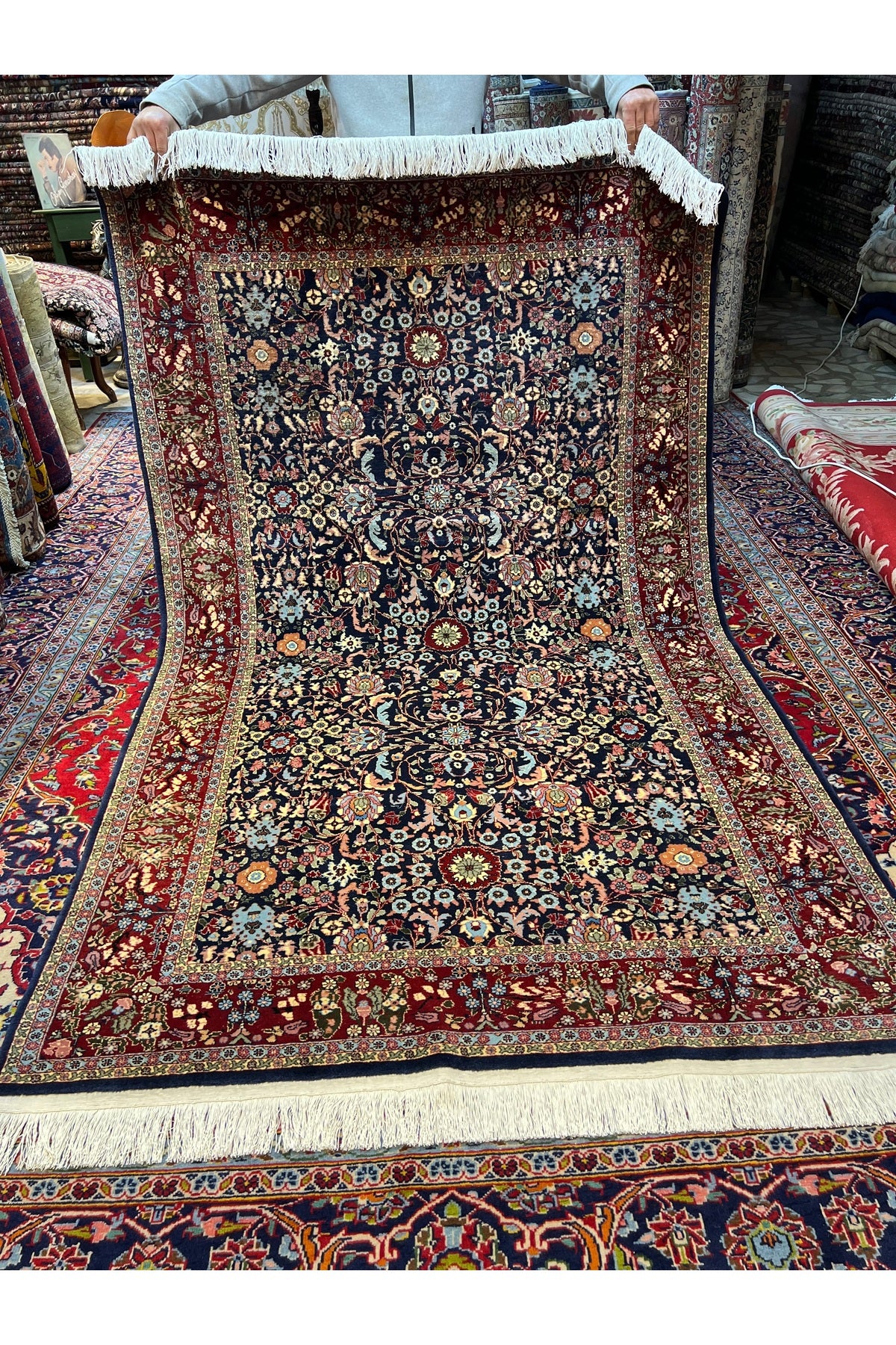 RD RAMAZAN DAG Hand Rug Art Hand-Woven Sumerbank Hereke Rug Lalezar Design Premium Quality Size 245x150 - MALLTURK