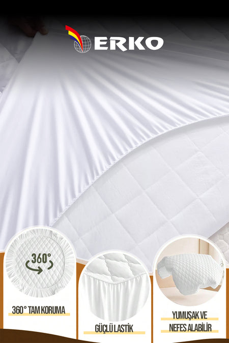 Erko Dort Mevsim Waterproof Cotton Fitted Mattress Protector - MALLTURK