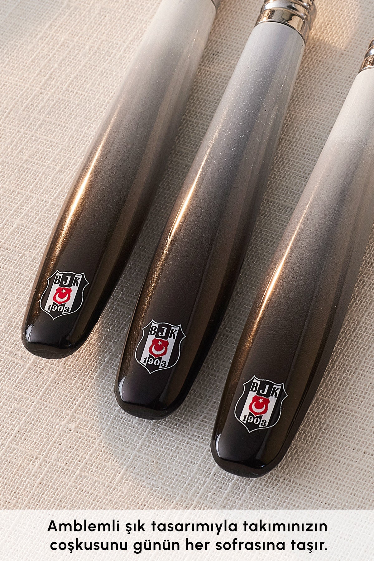Karaca x besiktas lisansli 18 Piece 6 Place Setting Flatware Set - MALLTURK