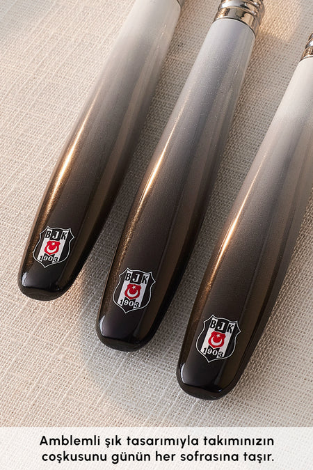 Karaca x besiktas lisansli 18 Piece 6 Place Setting Flatware Set - MALLTURK