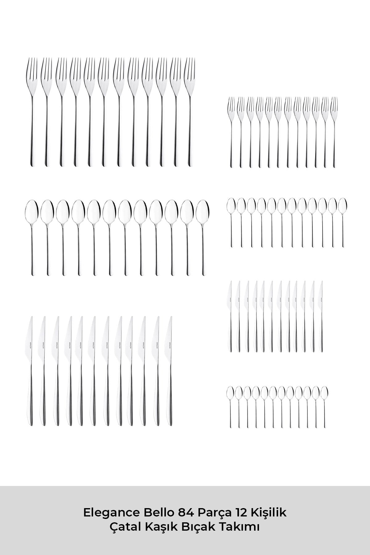 Emsan elegance bello 84 Piece 12 Place Setting Flatware Set luks Boxed - MALLTURK