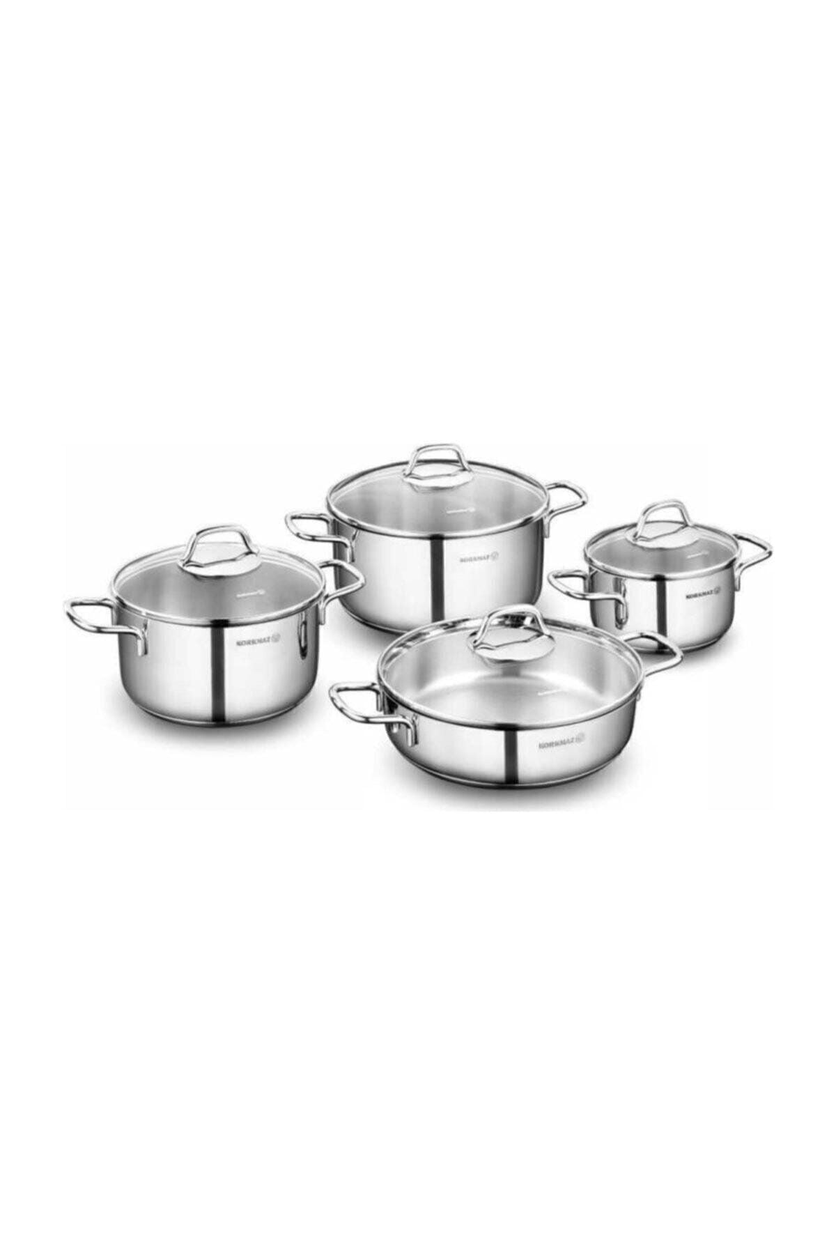 KORKMAZ Perla 8 Piece 4'lu Cookware Set
