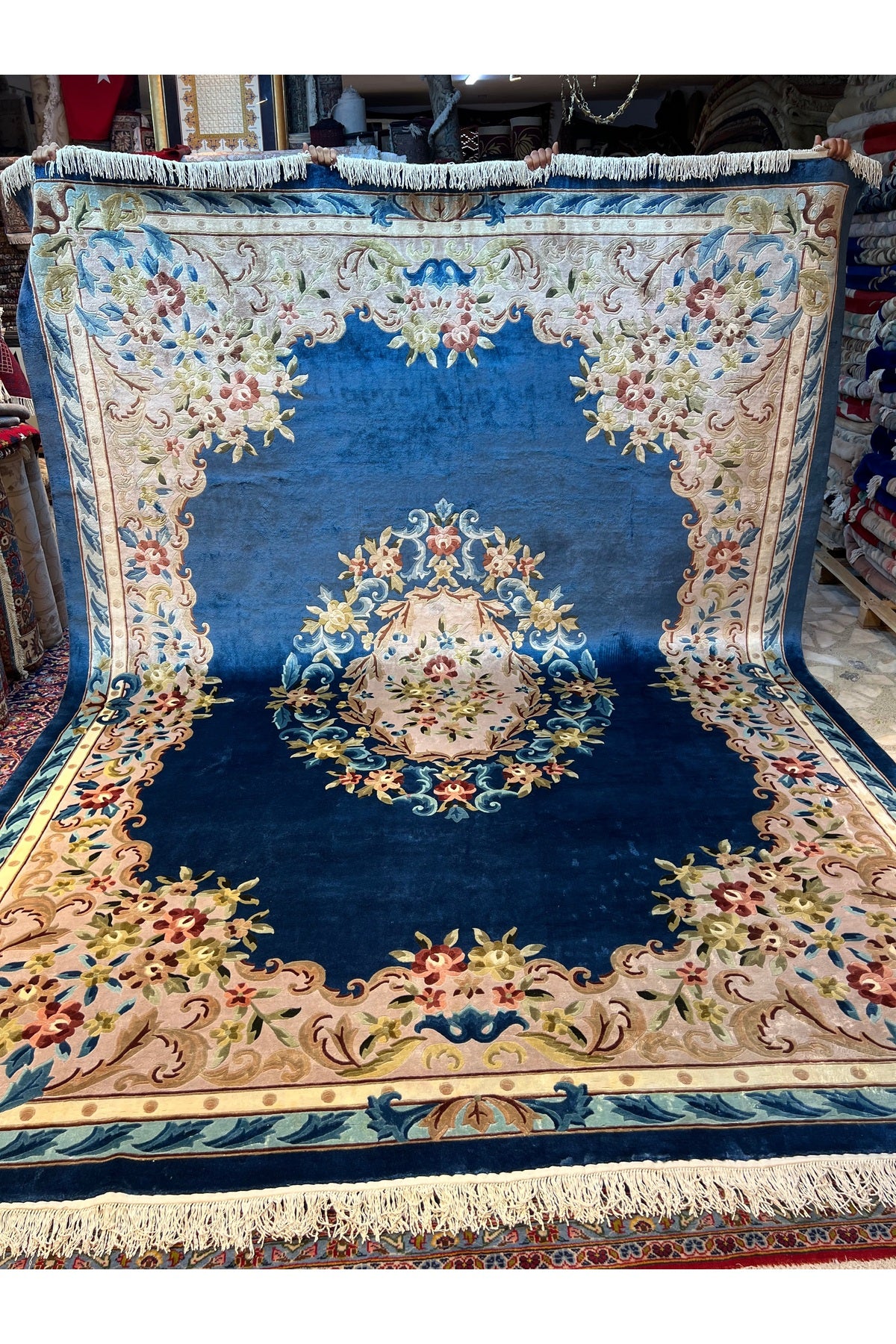 RD RAMAZAN DAG Hand Rug Art Hand-Woven Carved Chinese Silk Rug Premium Quality Size 365x270