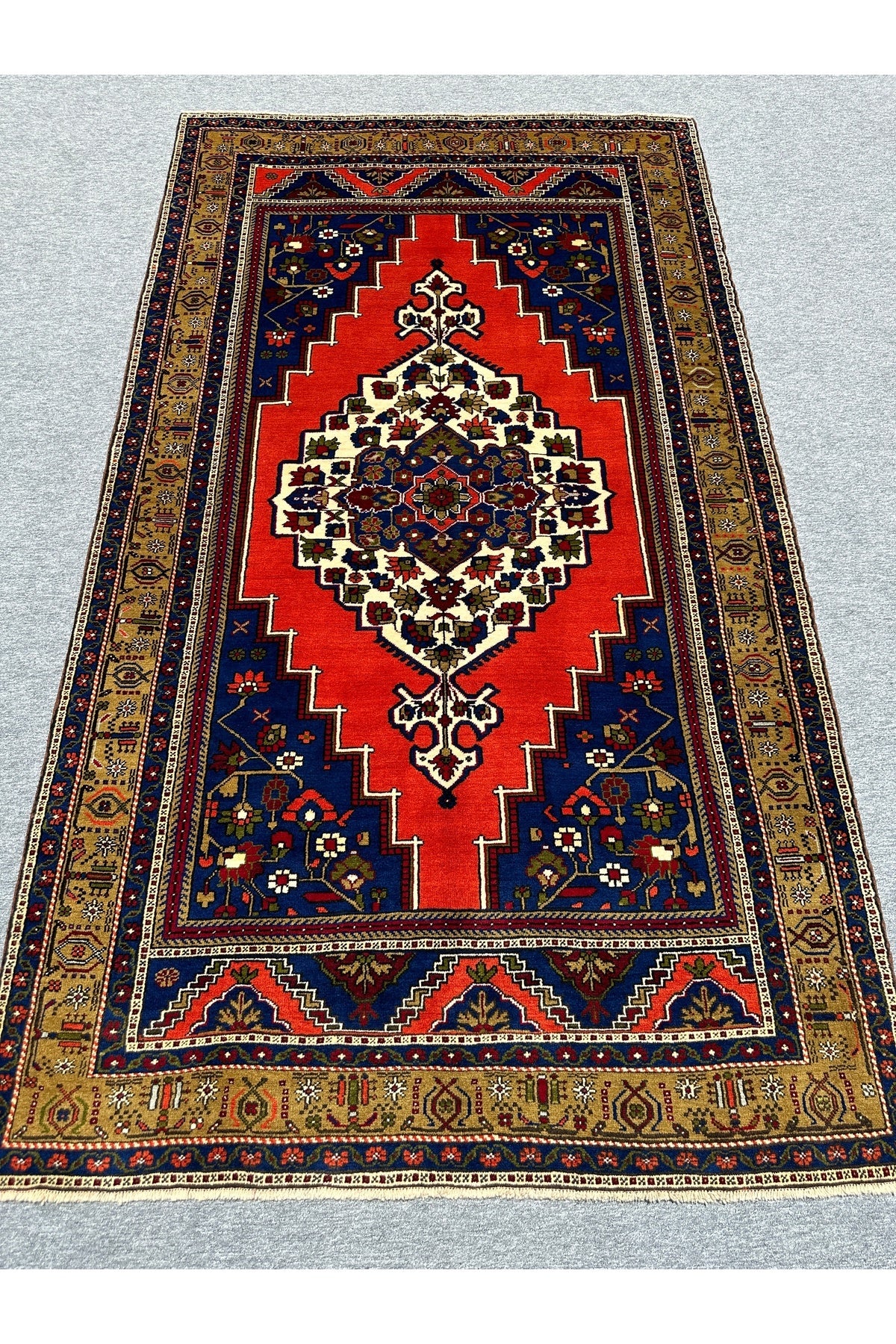 BURAK Rug Hand-Woven Buyuk Taspinar Rug 182x330 Navy Kiremit 6 m2 Natural Dye Rug