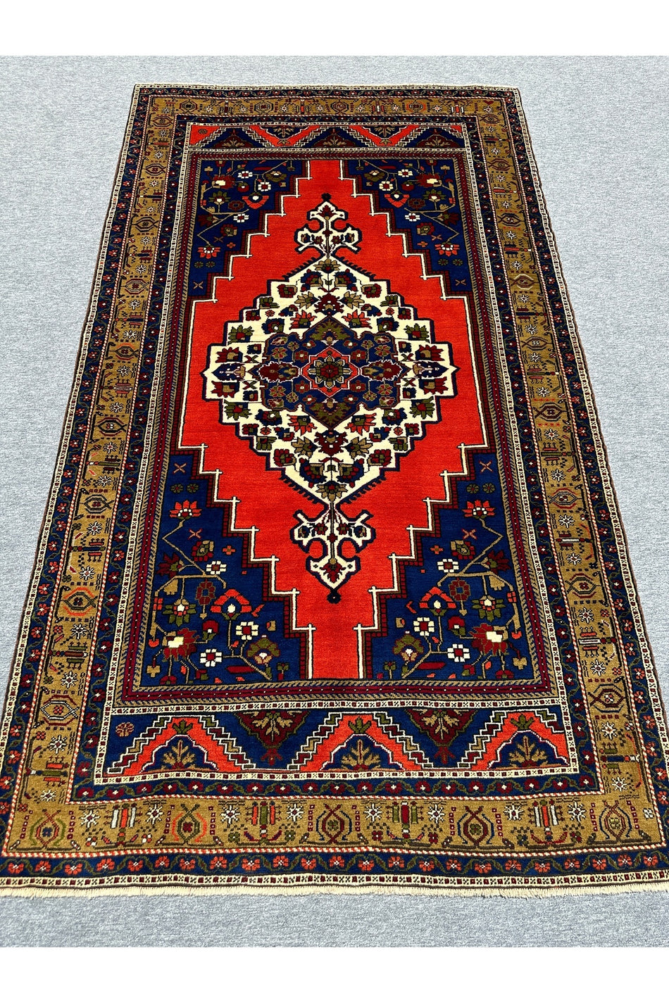 BURAK Rug Hand-Woven Buyuk Taspinar Rug 182x330 Navy Kiremit 6 m2 Natural Dye Rug - MALLTURK
