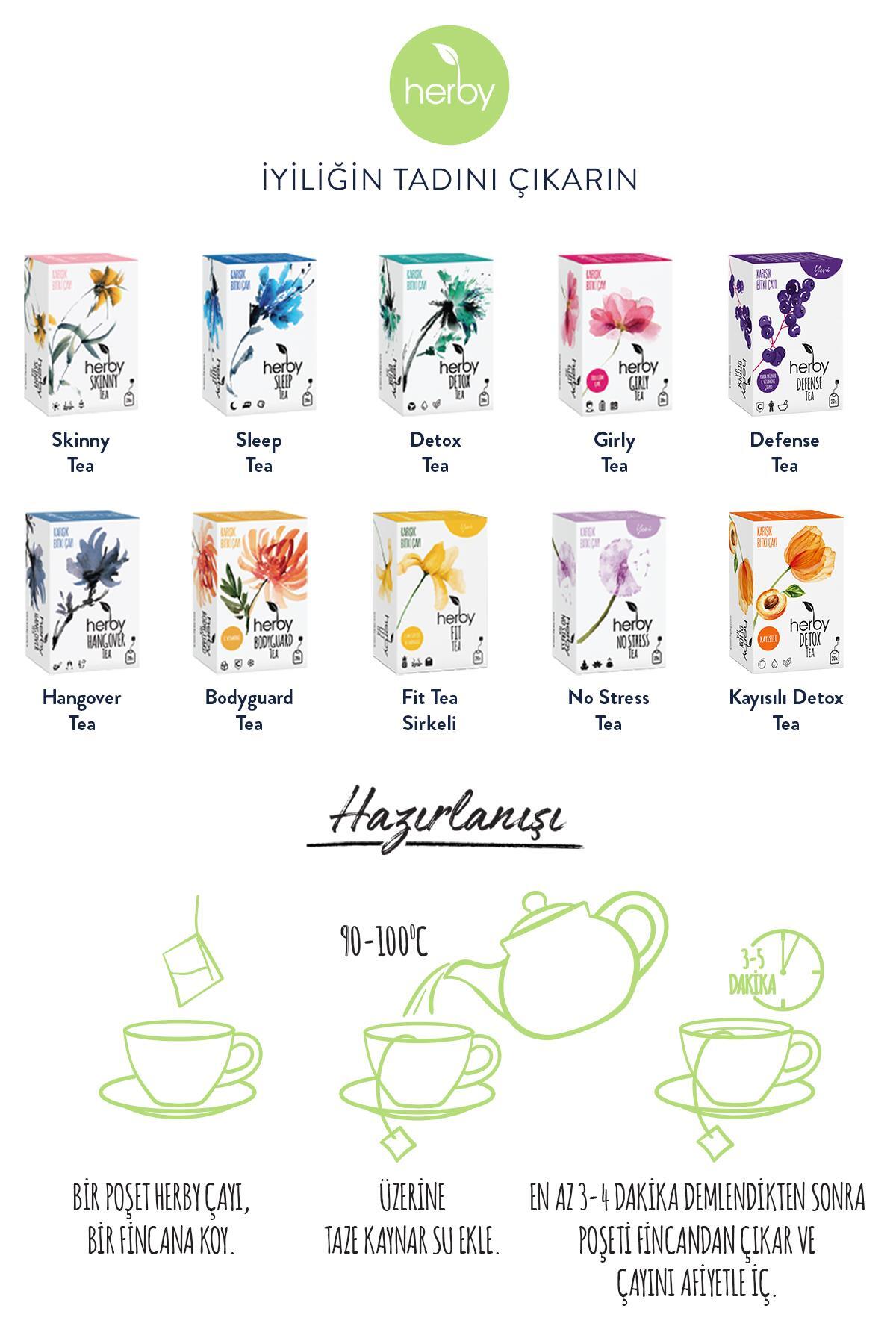 Herby No Stress Tea Relaxing Herbal Tea with Passion Flora, 4-Pack - MALLTURK