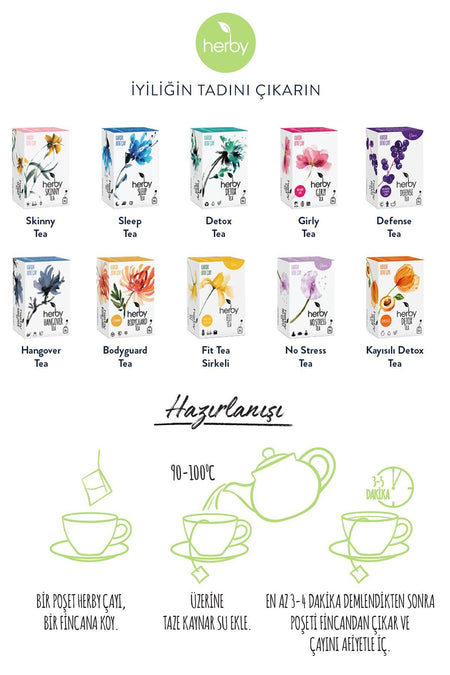 Herby No Stress Tea Relaxing Herbal Tea with Passion Flora, 4-Pack - MALLTURK