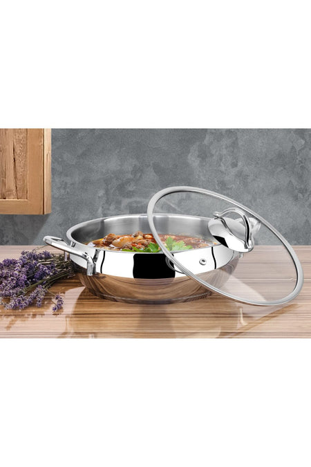 Lines Zeycan Basik Kure Pot Handle 2 Prc.- Glass Lid