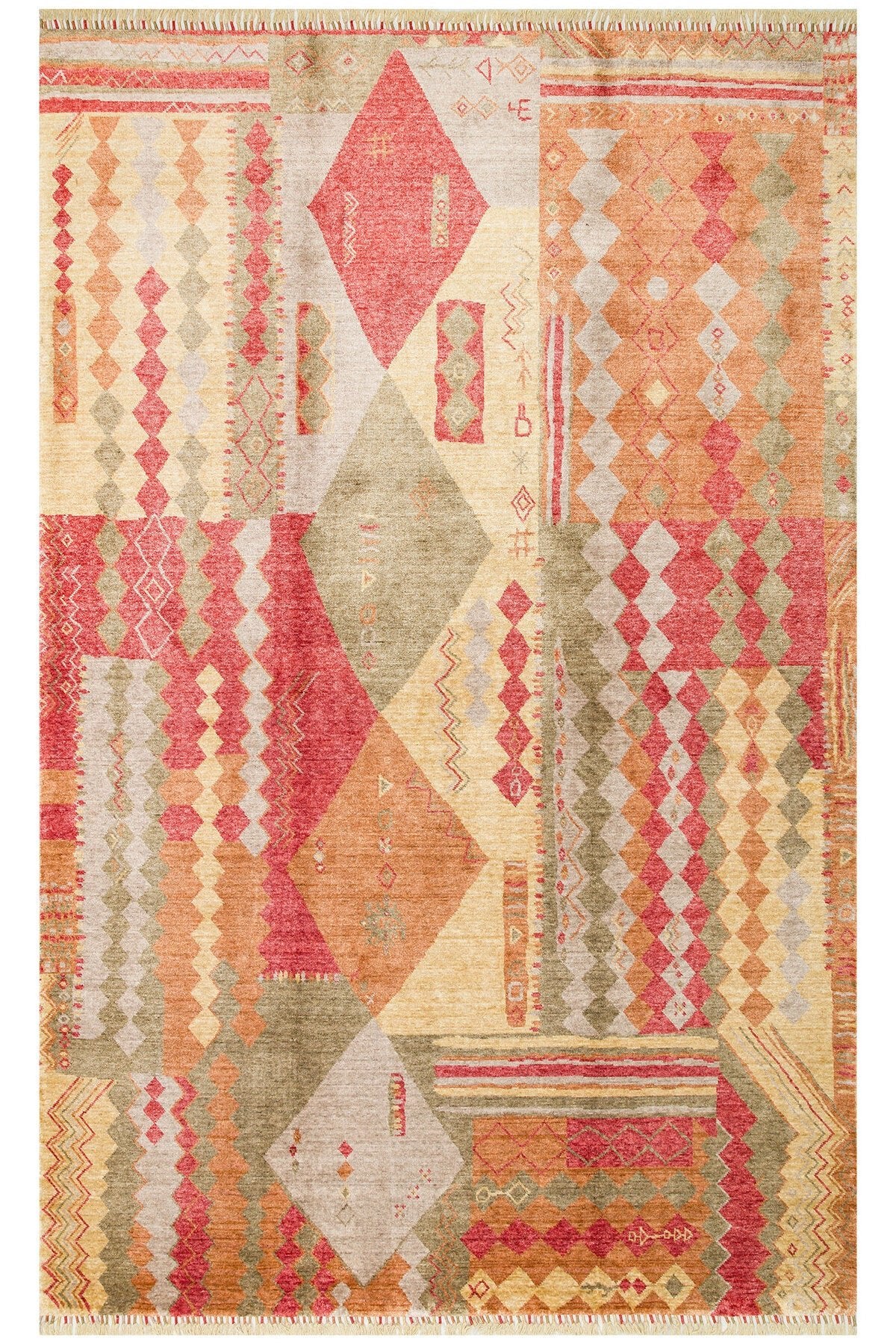 Eko Hali Zara ZR 10 Red Autumn is a special loom rug shaped by the intensive handiwork of women from Usak. - MALLTURK