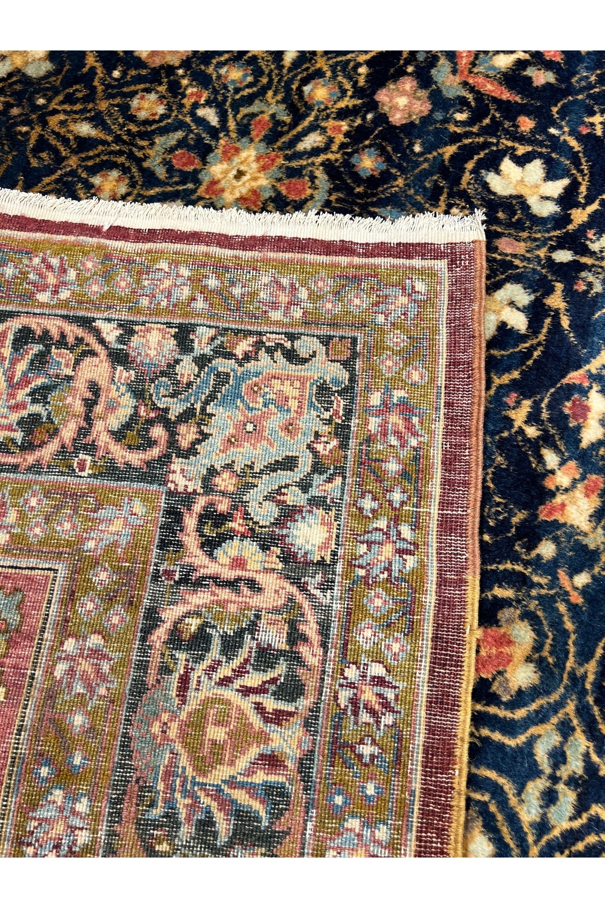 RD RAMAZAN DAG Hand Rug Art Hand-Woven Antique Feshane Rug Osmanli Design 120 Yas Old Size 370x240 - MALLTURK