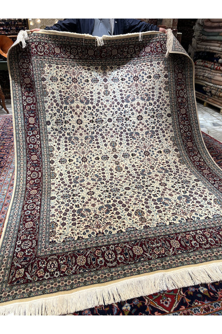 RD RAMAZAN DAG Hand Rug Art Hand-Woven Hereke Rug Seven Mountains Flower Design Size 252x194 - MALLTURK