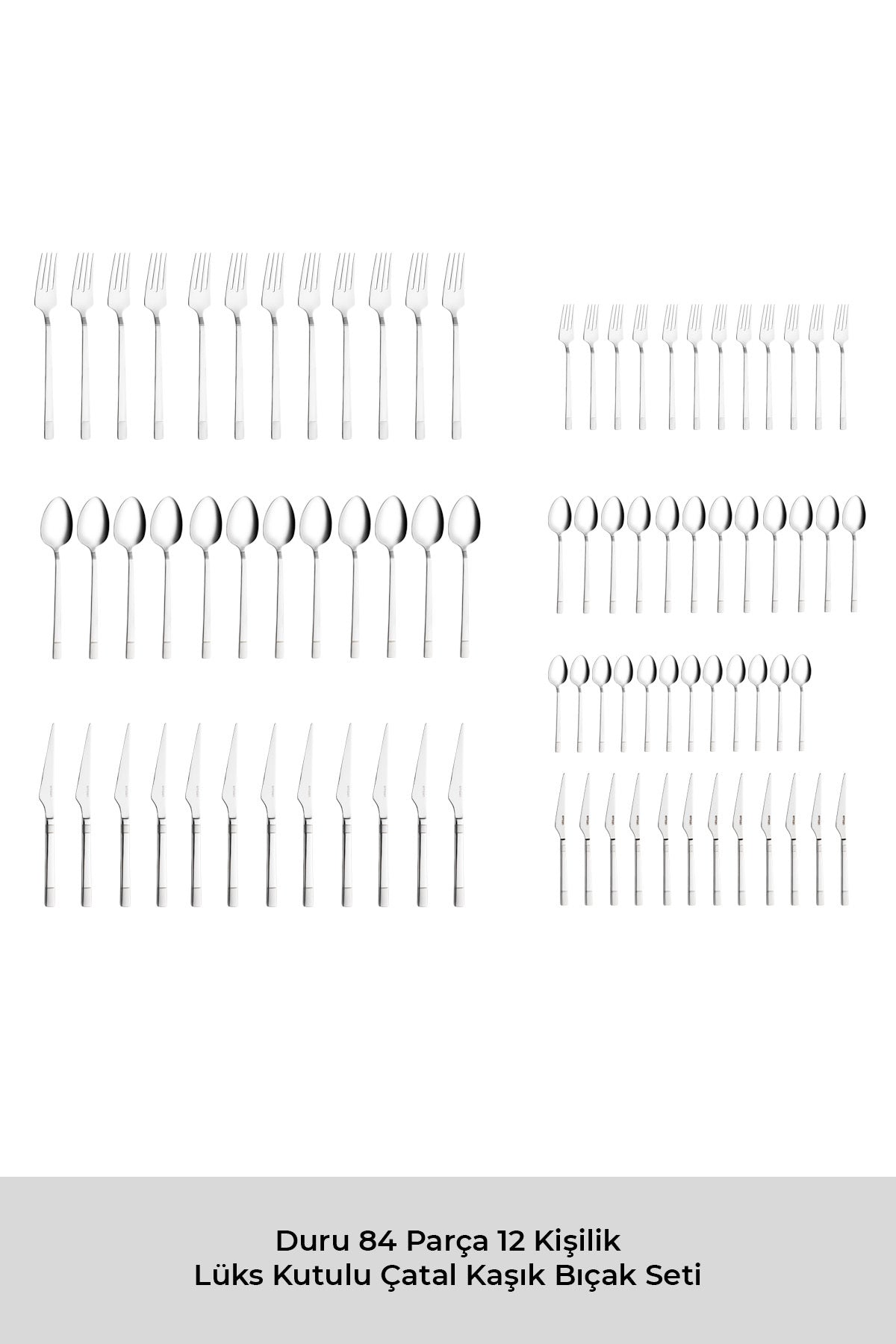 Emsan duru 84 Piece 12 Place Setting luks Boxed Flatware Set - MALLTURK