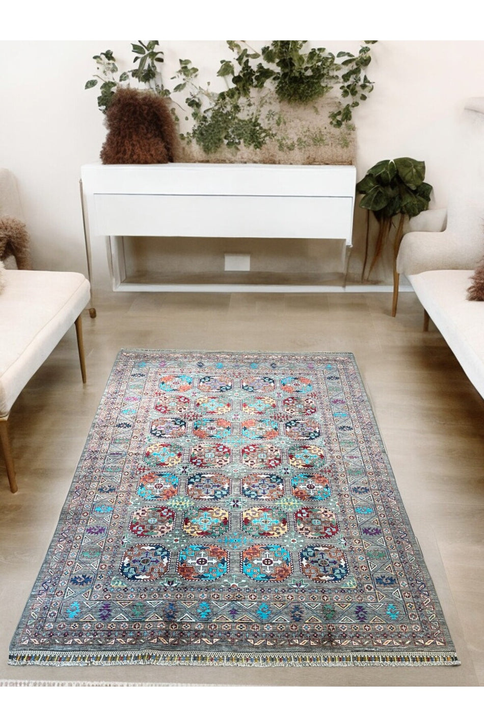 Sirvan Handwoven Afghan Usak Carpet - 287x205 - MALLTURK