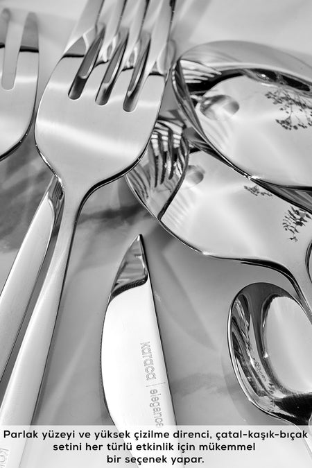 Karaca sintra 40 Piece 8 Place Setting Flatware Set platin - MALLTURK