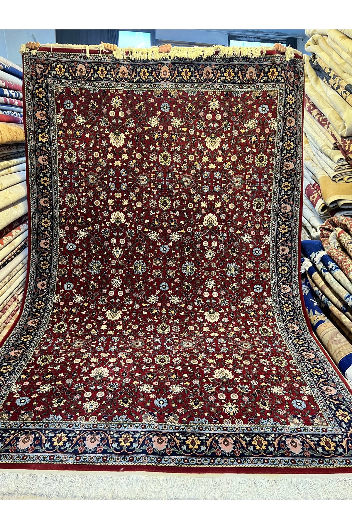 RD RAMAZAN DAG Hand Rug Art Hand-Woven Sumerbank Hereke Rug Signed Wildflower Design Premium Quality Size 305x205 - MALLTURK