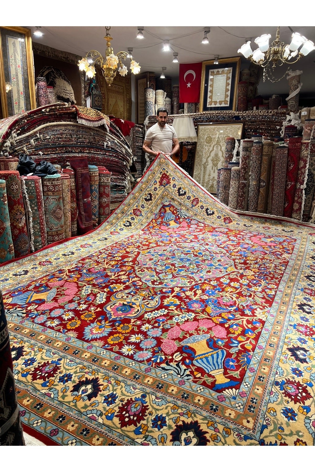 RD RAMAZAN DAG Hand Rug Art Hand-Woven Duruder Hereke Rug Rengarenk Collector Piece Size 436x300 - MALLTURK