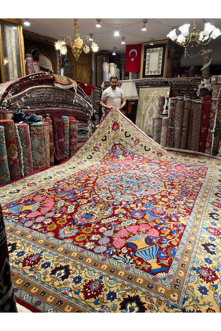 RD RAMAZAN DAG Hand Rug Art Hand-Woven Duruder Hereke Rug Rengarenk Collector Piece Size 436x300 - MALLTURK