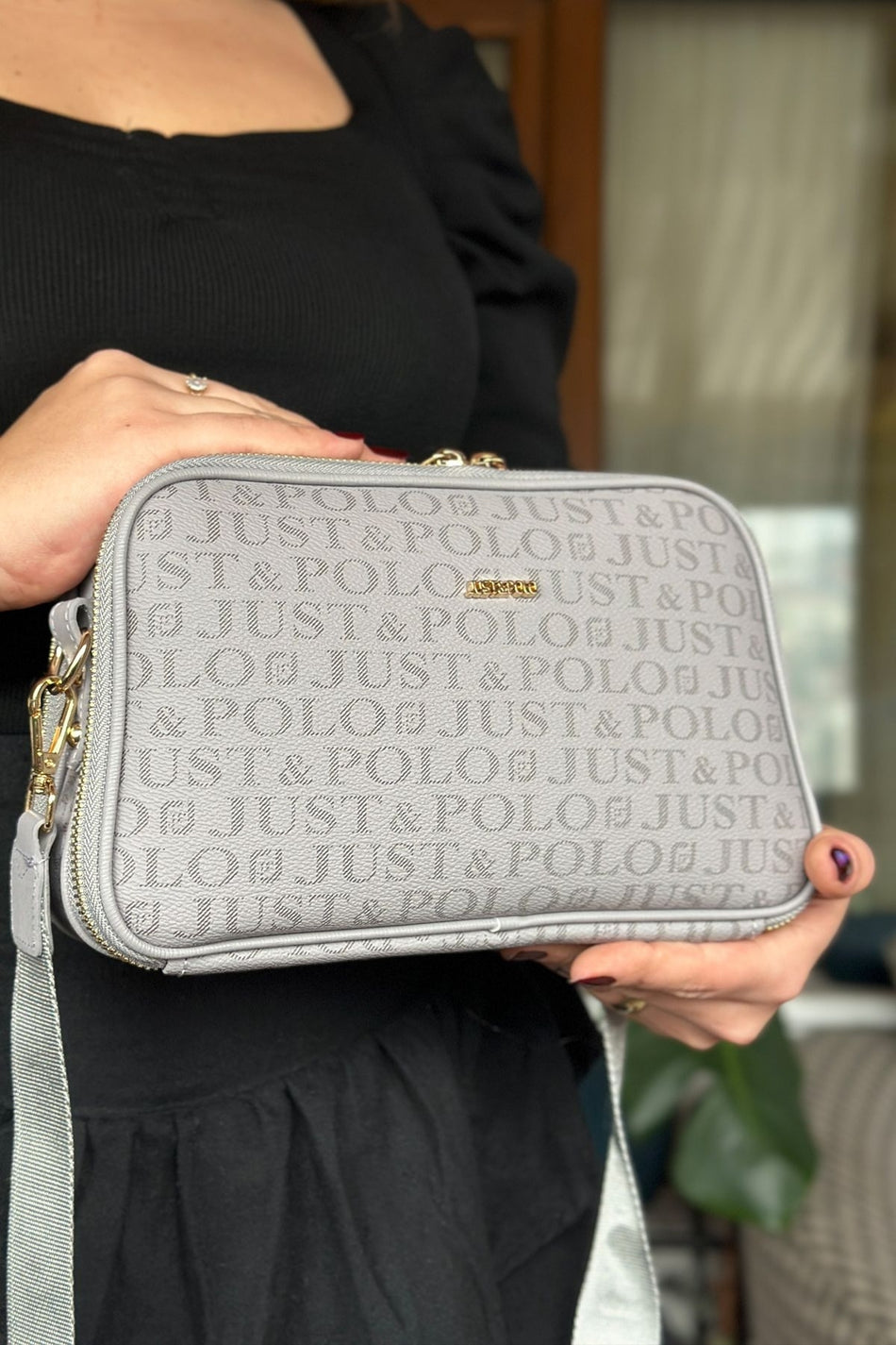 Just Polo Original Women's New Season 5-Compartment Luxury Soft Leather Adjustable Crossbody Shoulder Bag - MALLTURK