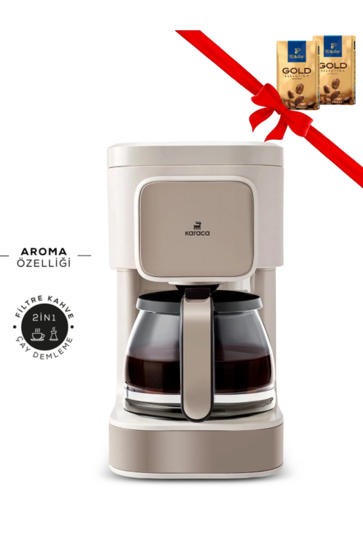 Karaca Glass Teapot, Dry Run Safety Tea and Filter Coffee Brewing Machine + 500g Coffee Gift - MALLTURK