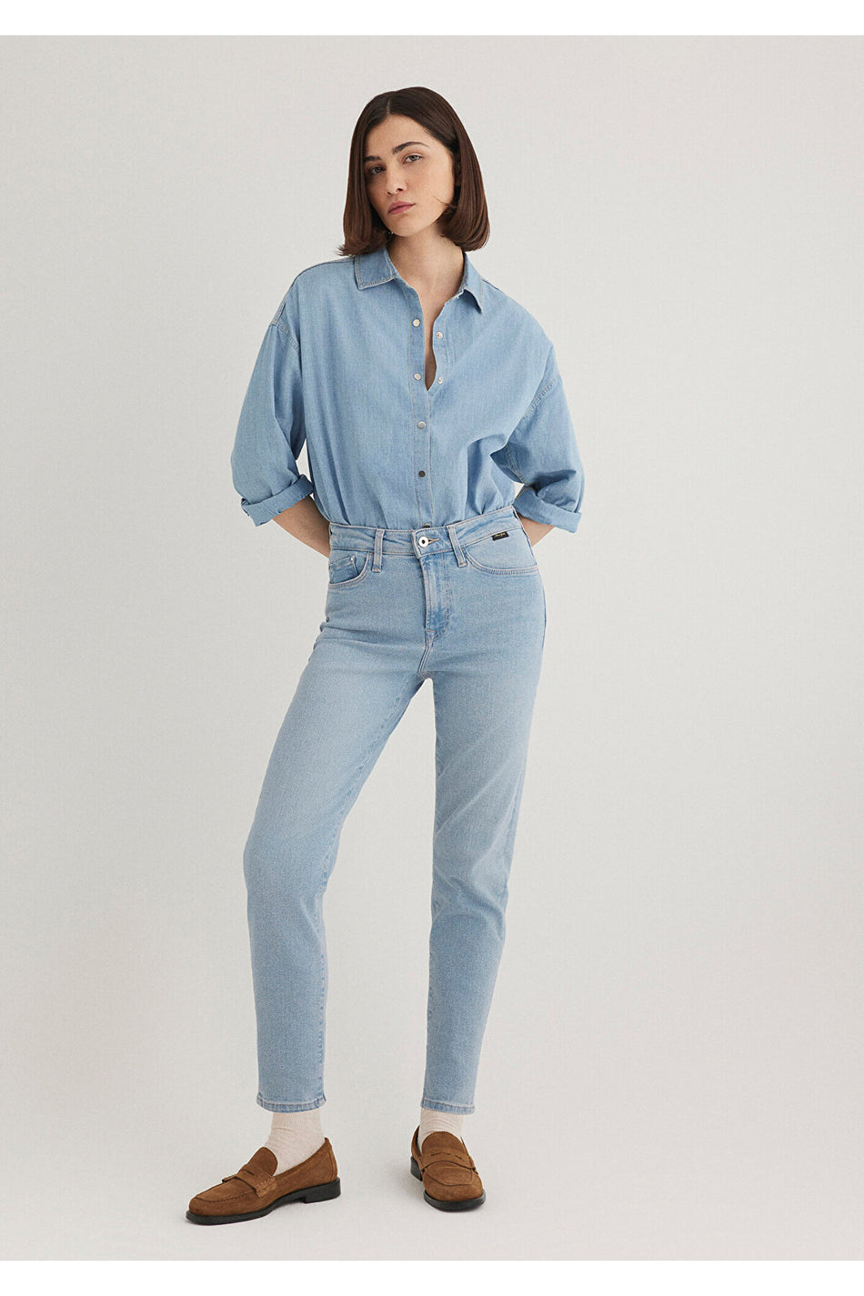 Cindy Gold Shape Light Mavi Jeans 100277-84410 - MALLTURK