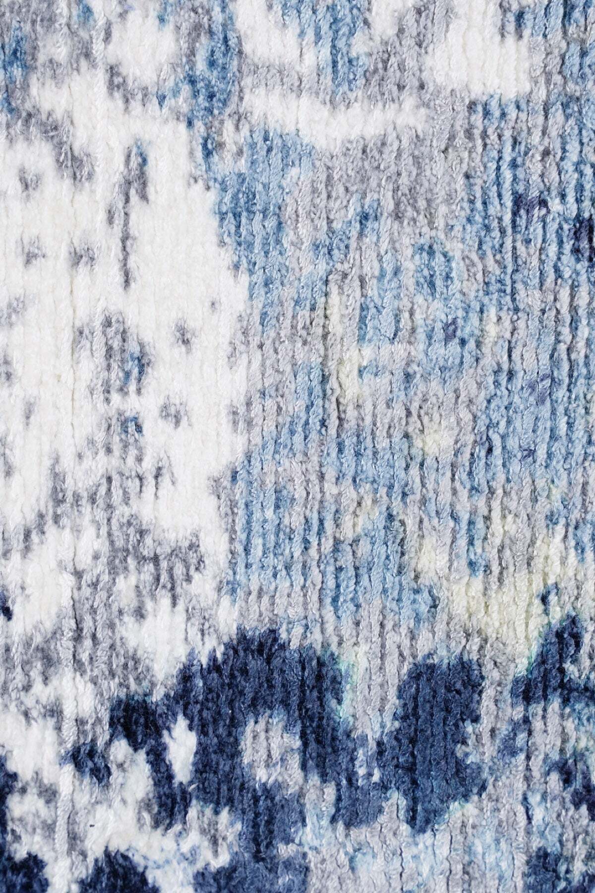 Naar Hali Erase KC 303 Blue Modern Handwoven Bamboo Living Room Rug - MALLTURK