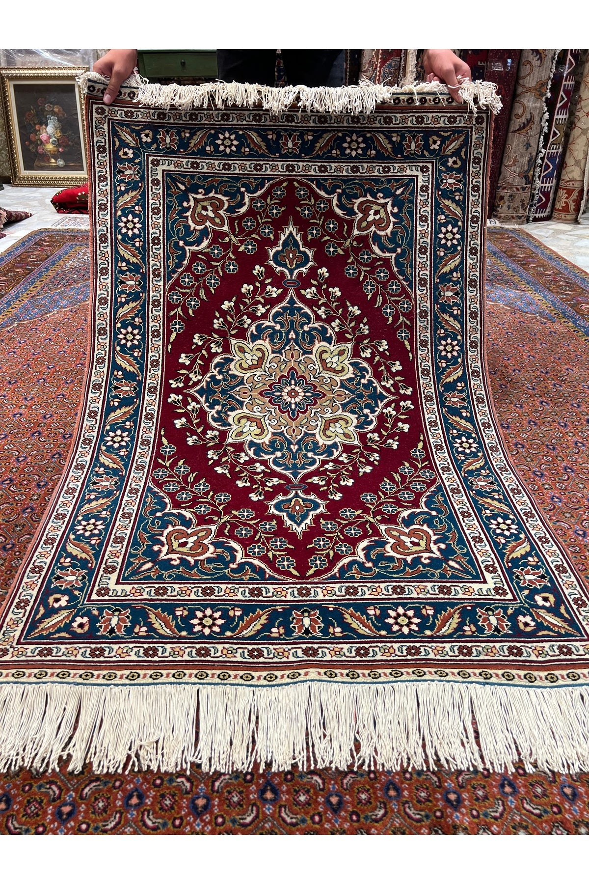 RD RAMAZAN DAG Hand Rug Art Hand-Woven Lutfu Ozden Dokumasidir Size 140x90