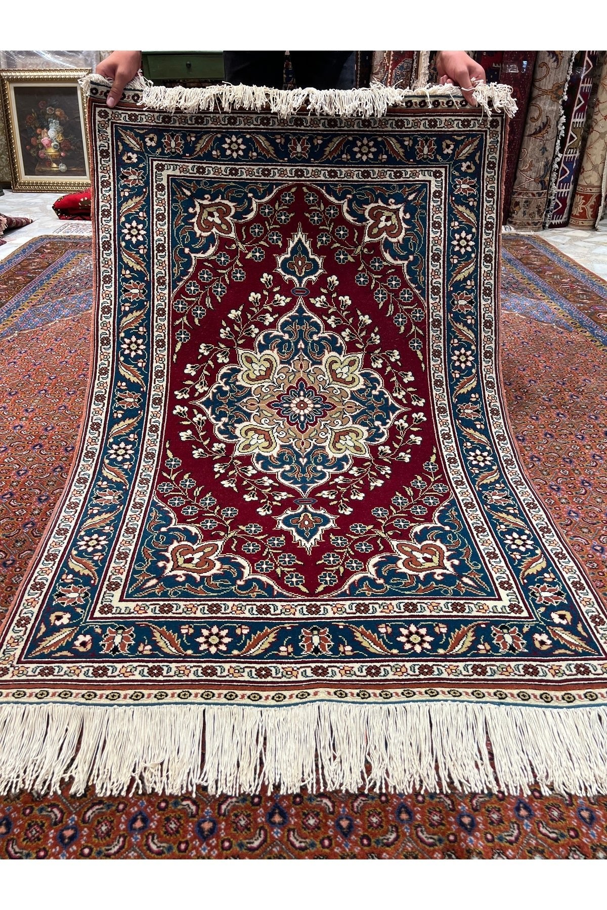 RD RAMAZAN DAG Hand Rug Art Hand-Woven Lutfu Ozden Dokumasidir Size 140x90