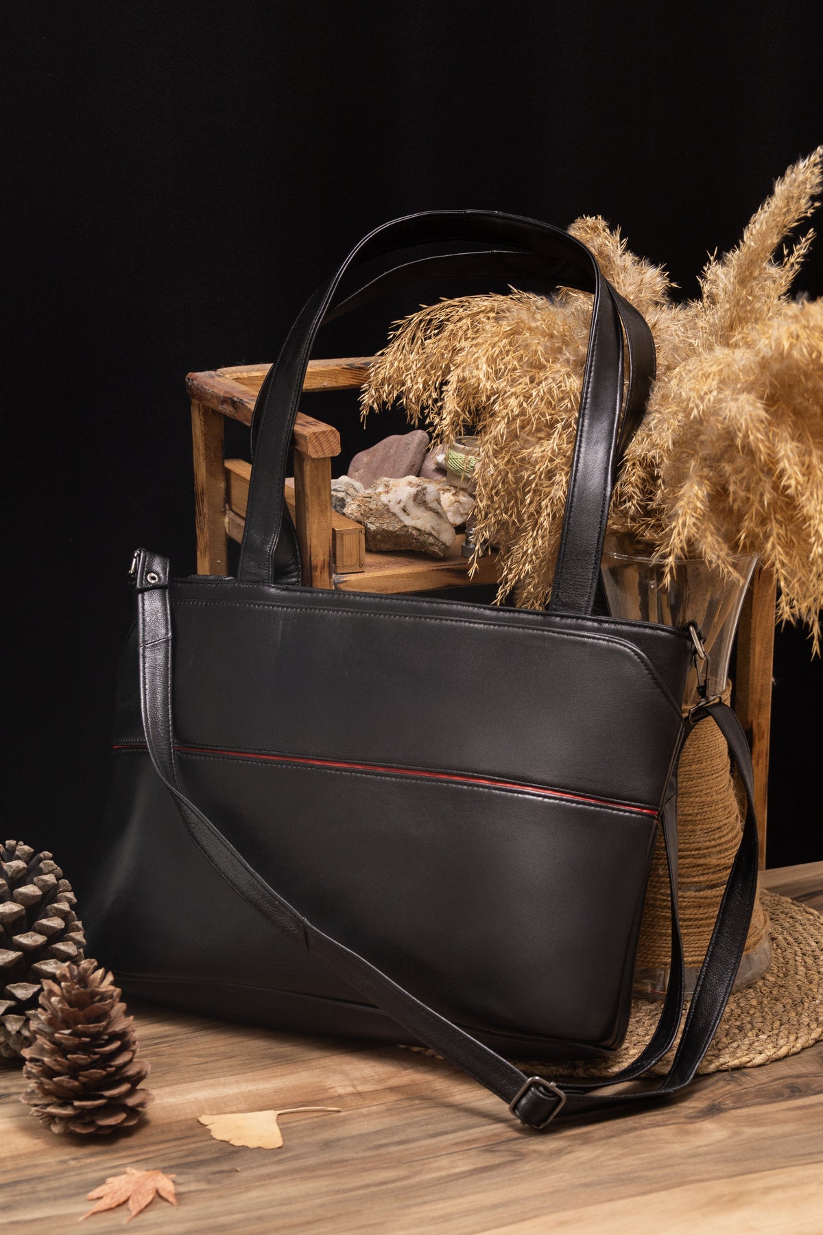 Fubileather Genuine Leather Women's Mom Bag, Shoulder Bag Adjustable Strap