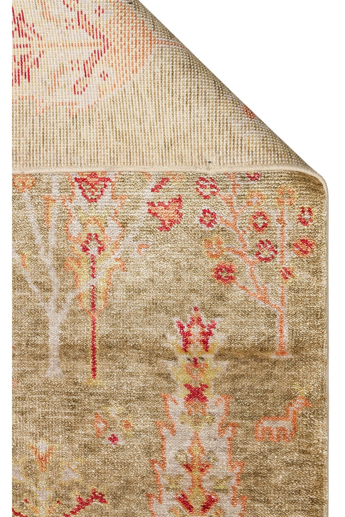 Eko Hali Zara ZR 08 Green Autumn is a special loom rug shaped by the intensive handiwork of women from Usak. - MALLTURK