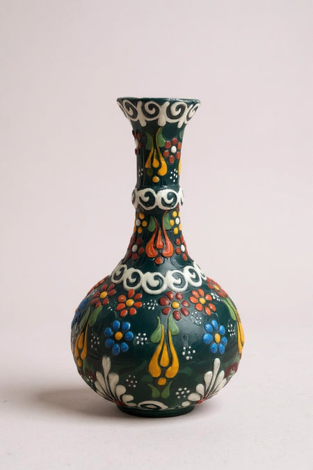 STORESZA Handmade Lace 15cm Flower Motif Teardrop Shaped Ceramic Vase - MALLTURK