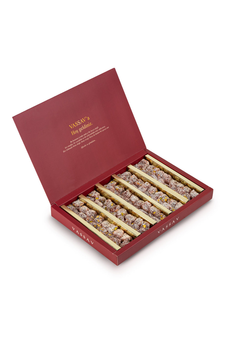 Vassav Double Roasted Pomegranate Flavored Pistachio Turkish Delight - MALLTURK