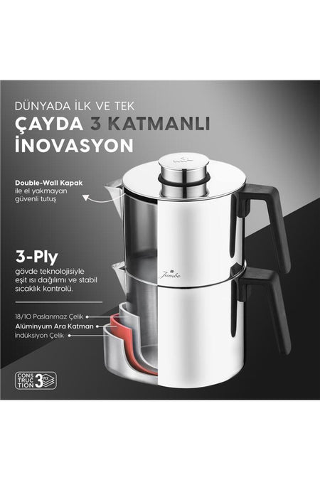 Jumbo infinity 3PLY induction Base Stainless Steel Kettle - MALLTURK
