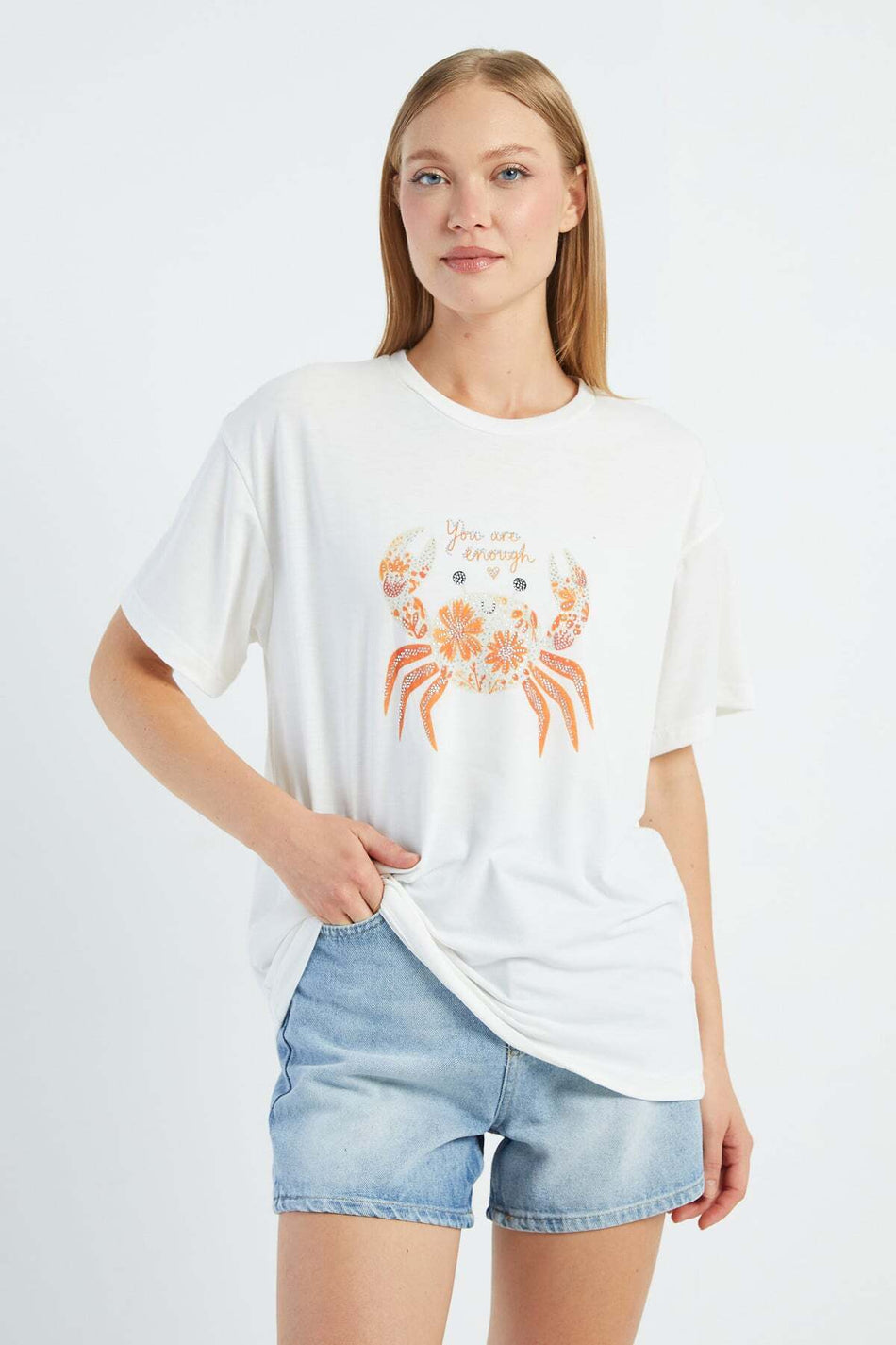 Stoned Crab Printed Casual T-Shirt