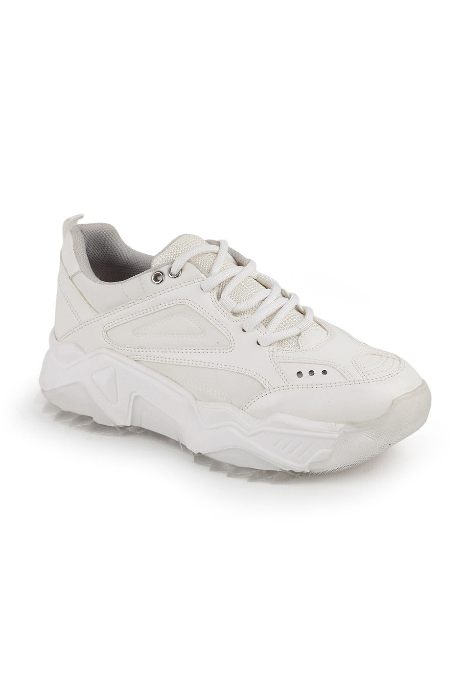 Libero L083.65118 Białe damskie sneakersy z naturalnej skóry, wygodne buty sportowe na wysokiej platformie
