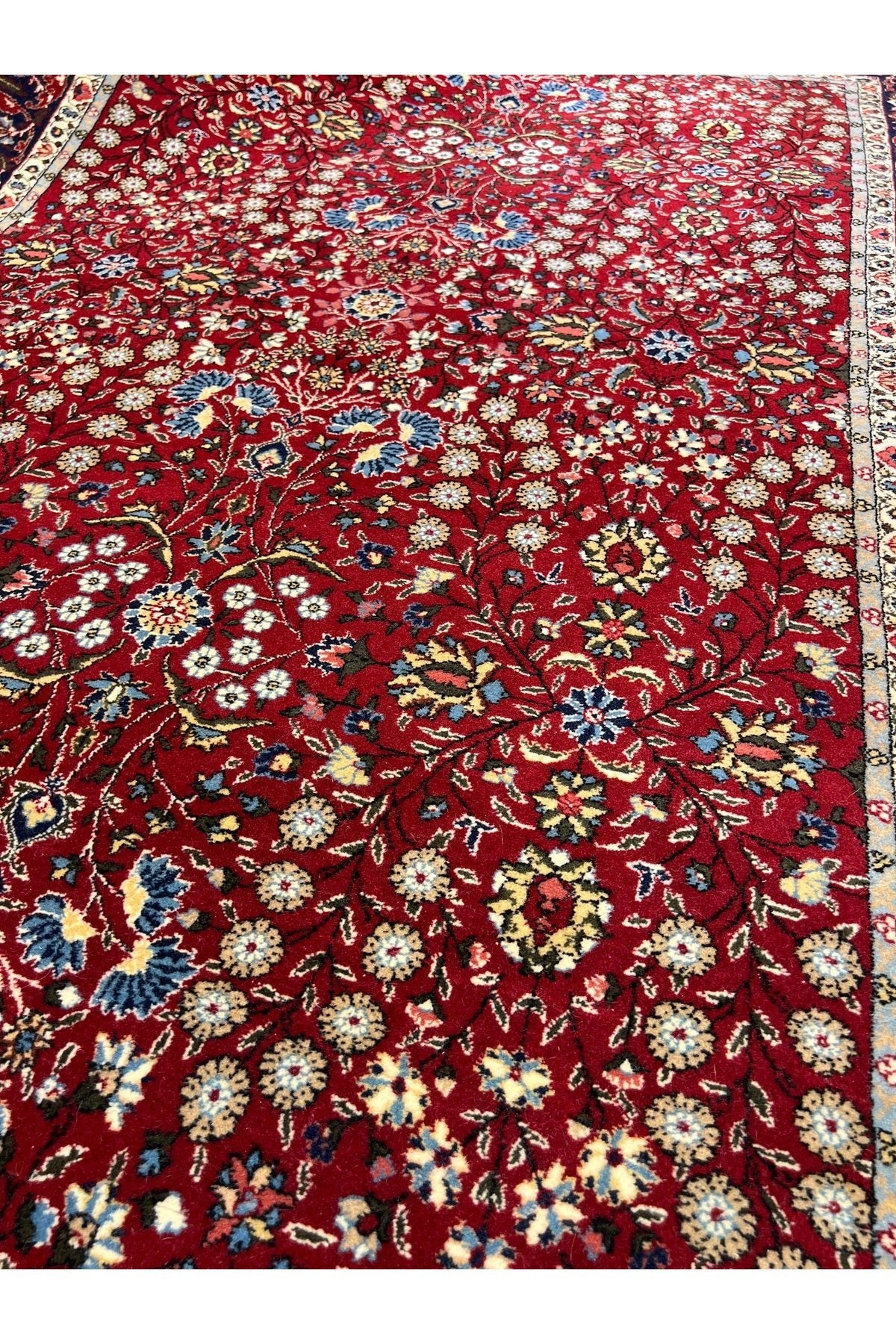 RD RAMAZAN DAG Hand Rug Art Hand-Woven Sumerbank Hereke Rug Signed Seven Mountains Flower Premium Quality Size 223x150 - MALLTURK