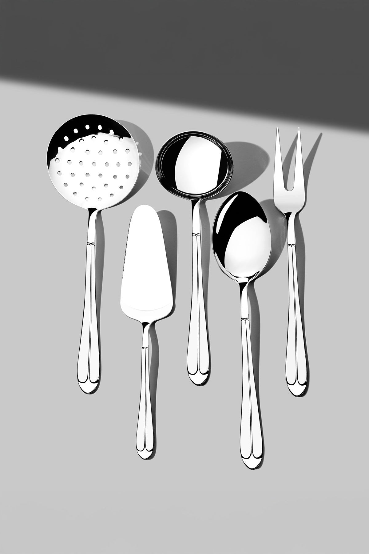 Nehir saray Plain 5 Piece Stainless Steel Serving Utensil Set - MALLTURK