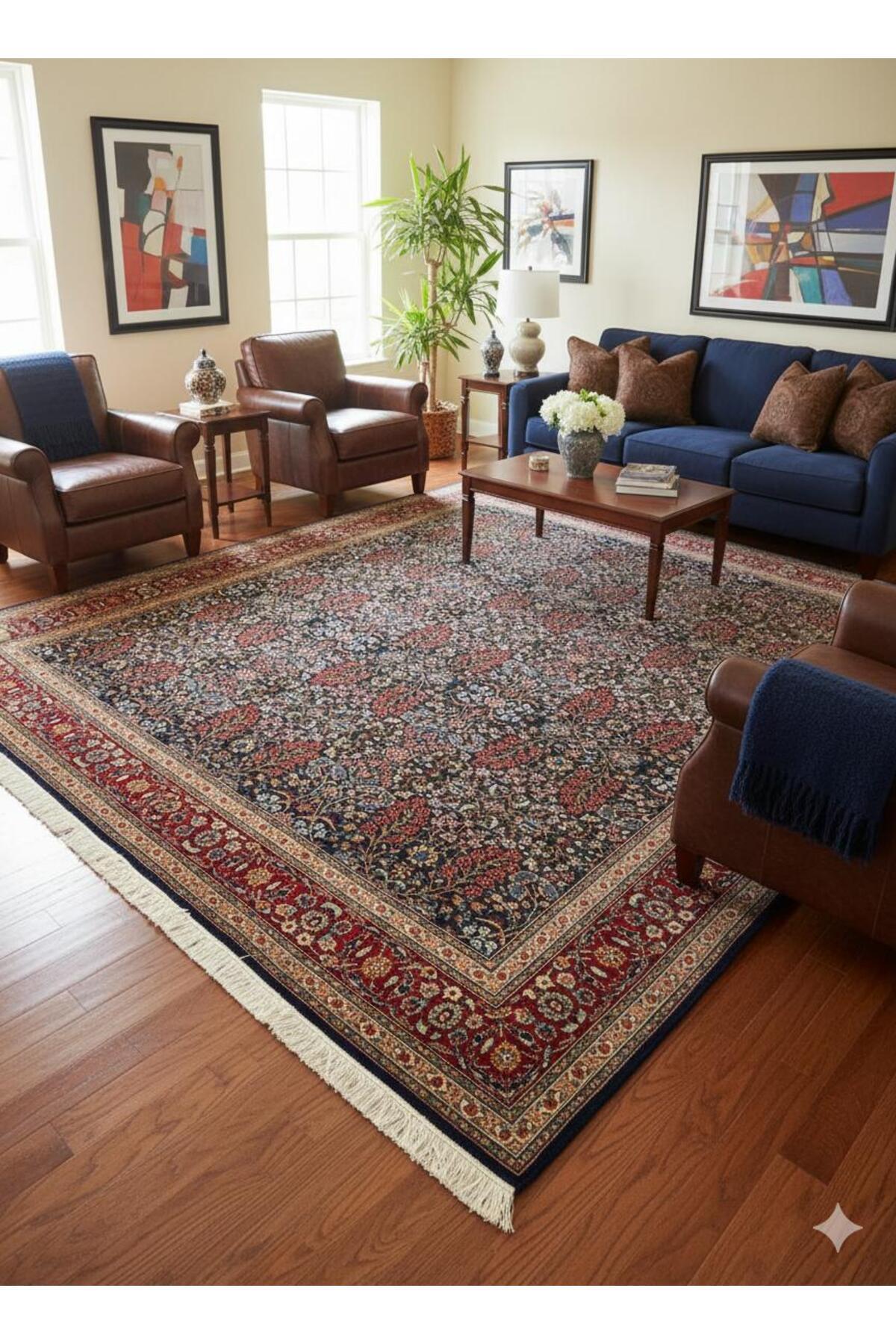 RD RAMAZAN DAG Hand Rug Art Hand-Woven Hereke Rug Seven Mountains Flower Design Premium Quality Size - MALLTURK