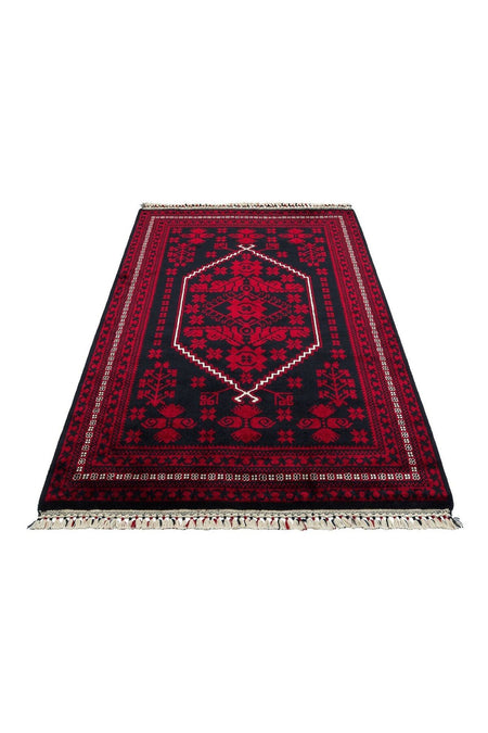 Eko Hali NOSTALGIA 956 BLUE Afghan / Yagcibedir Patterned Handcrafted Tencel Usak Carpet Produced on Special Looms. - MALLTURK