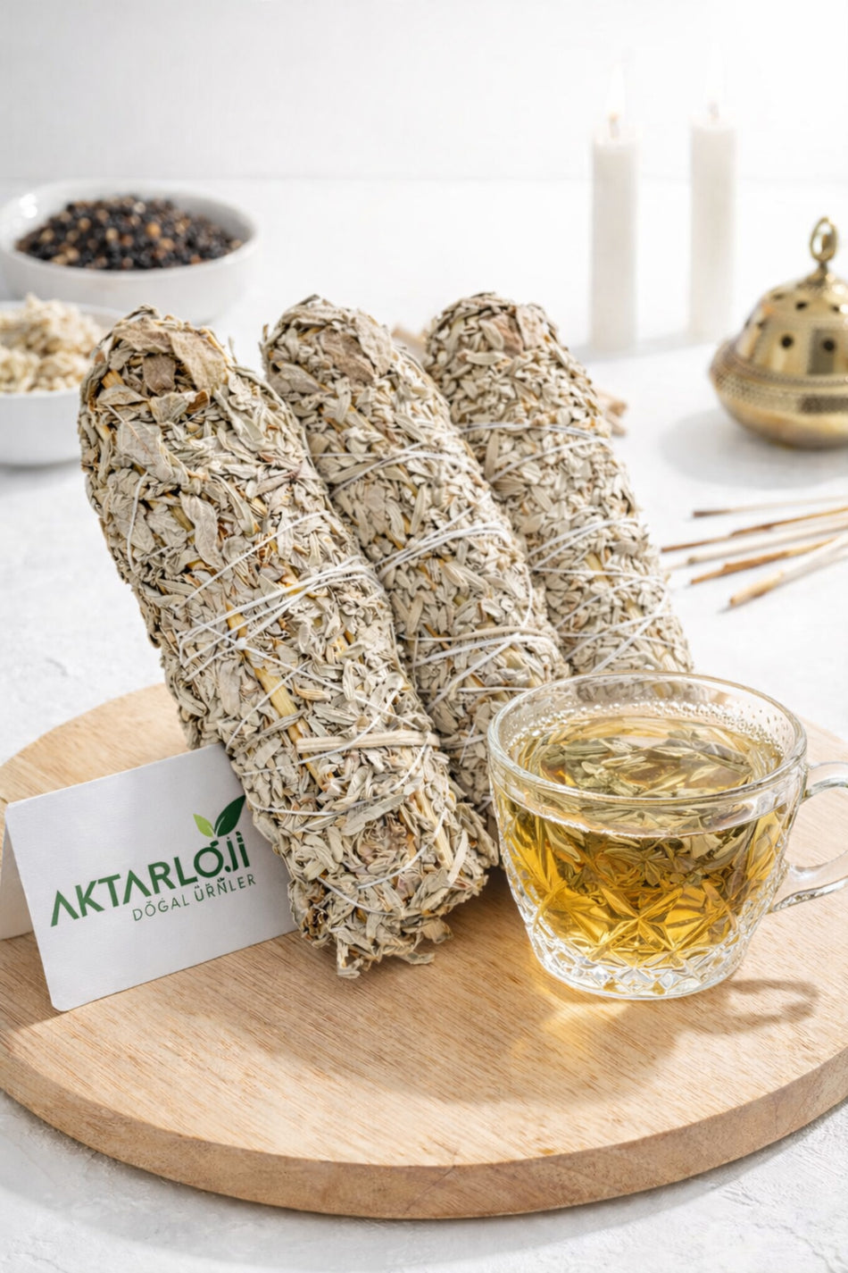 Aktarloji 3 Packs of Natural Sage Bundles – Dried Bundles for Tea Brewing or Ritual incense - MALLTURK