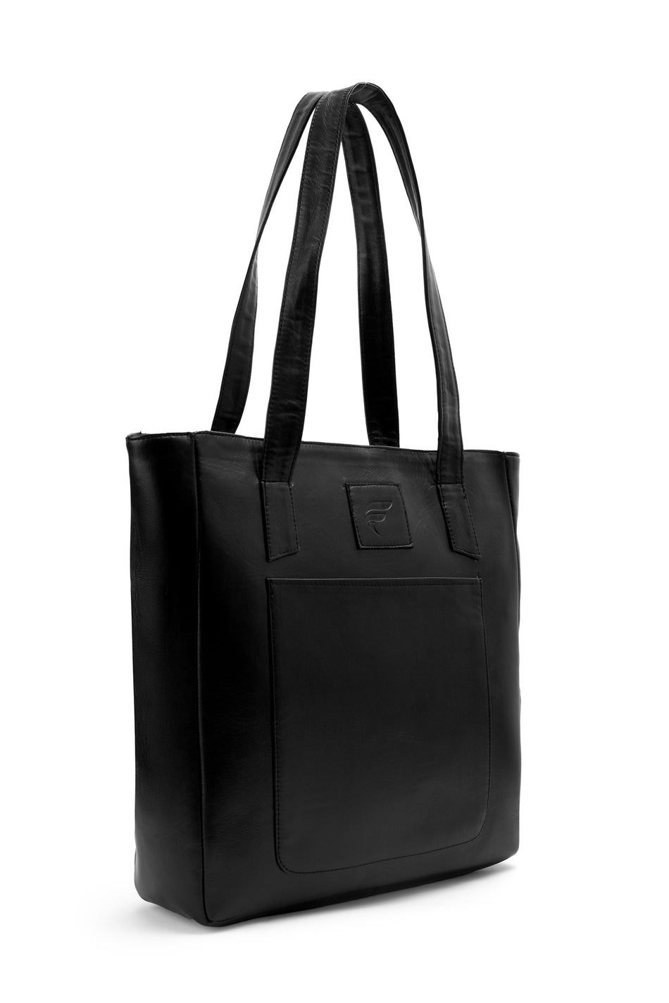 Fubileather Genuine Leather TOTE Shoulder and Arm Bag Black Tote