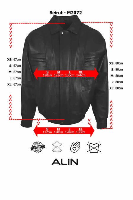 ALIN Beirut Women's Genuine Leather Oversize Jacket Black - MALLTURK