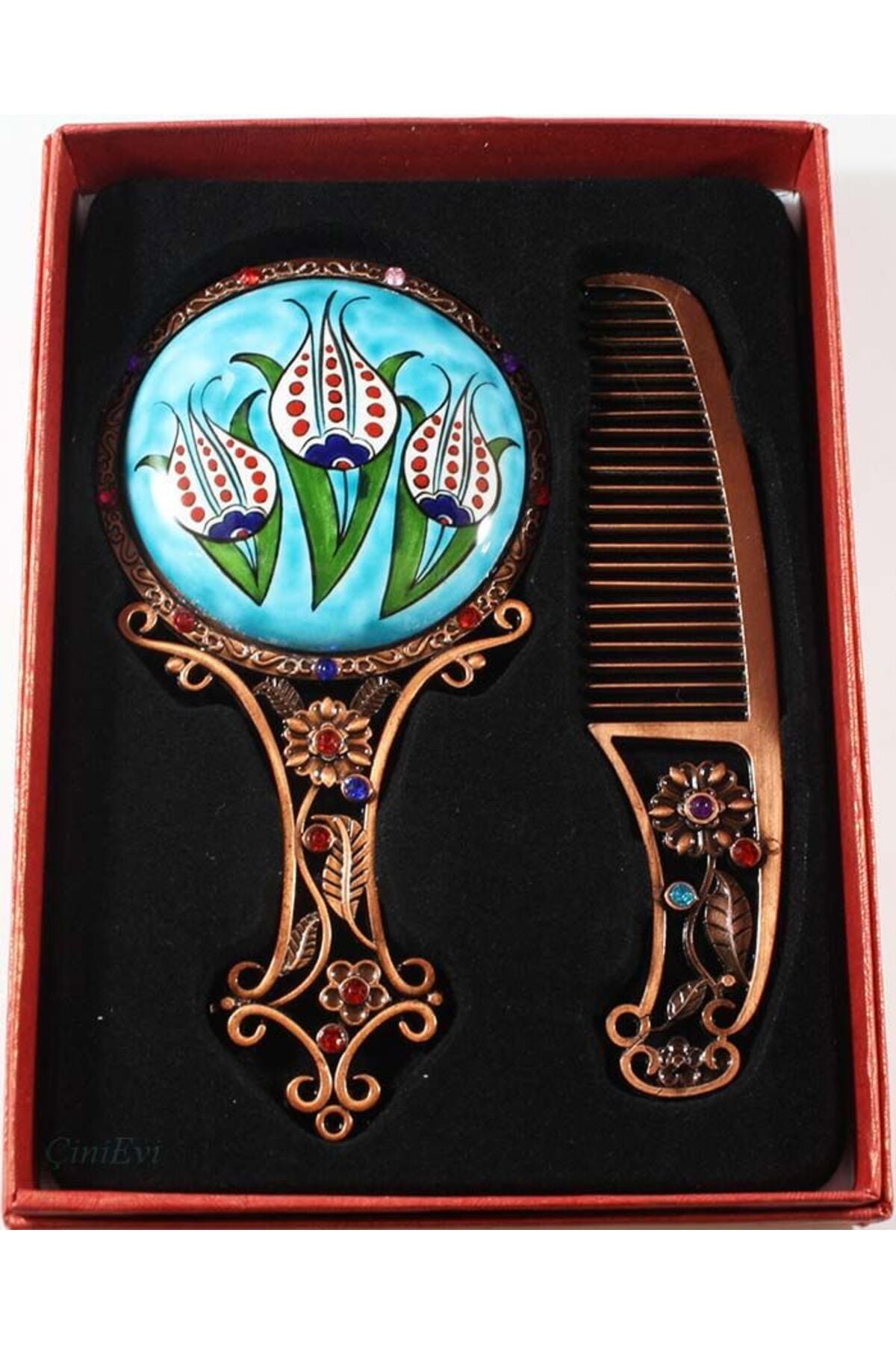 Cini Evi Ozur Dilerim Gift Tile Ayna Set - MALLTURK
