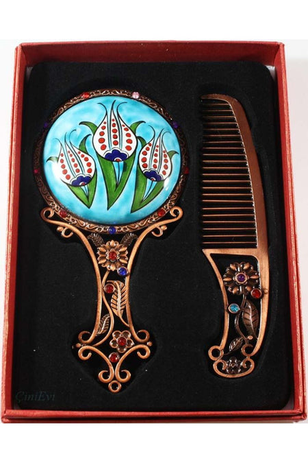 Cini Evi Ozur Dilerim Gift Tile Ayna Set - MALLTURK