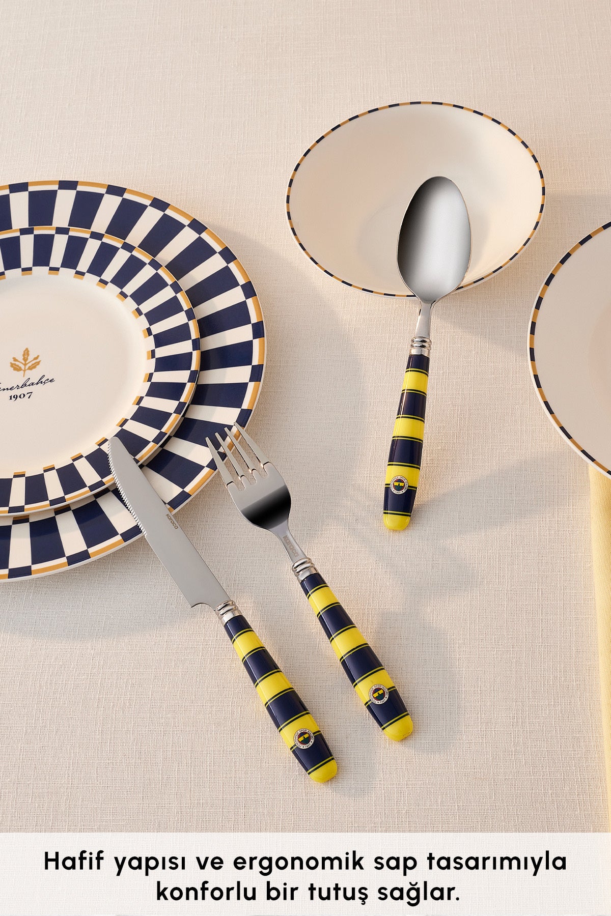 Karaca x fenerbahce lisansli 18 Piece 6 Place Setting Flatware Set - MALLTURK