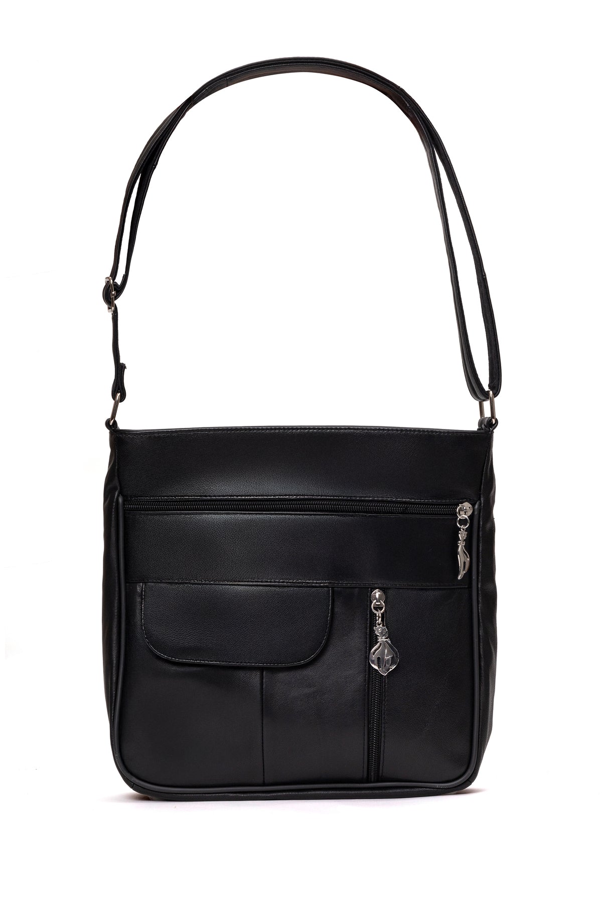Fubileather Genuine Leather Everyday Multi-Compartment Strapped Shoulder Bag